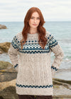 Unisex Icelandic Crew Neck Merino Wool Aran Sweater