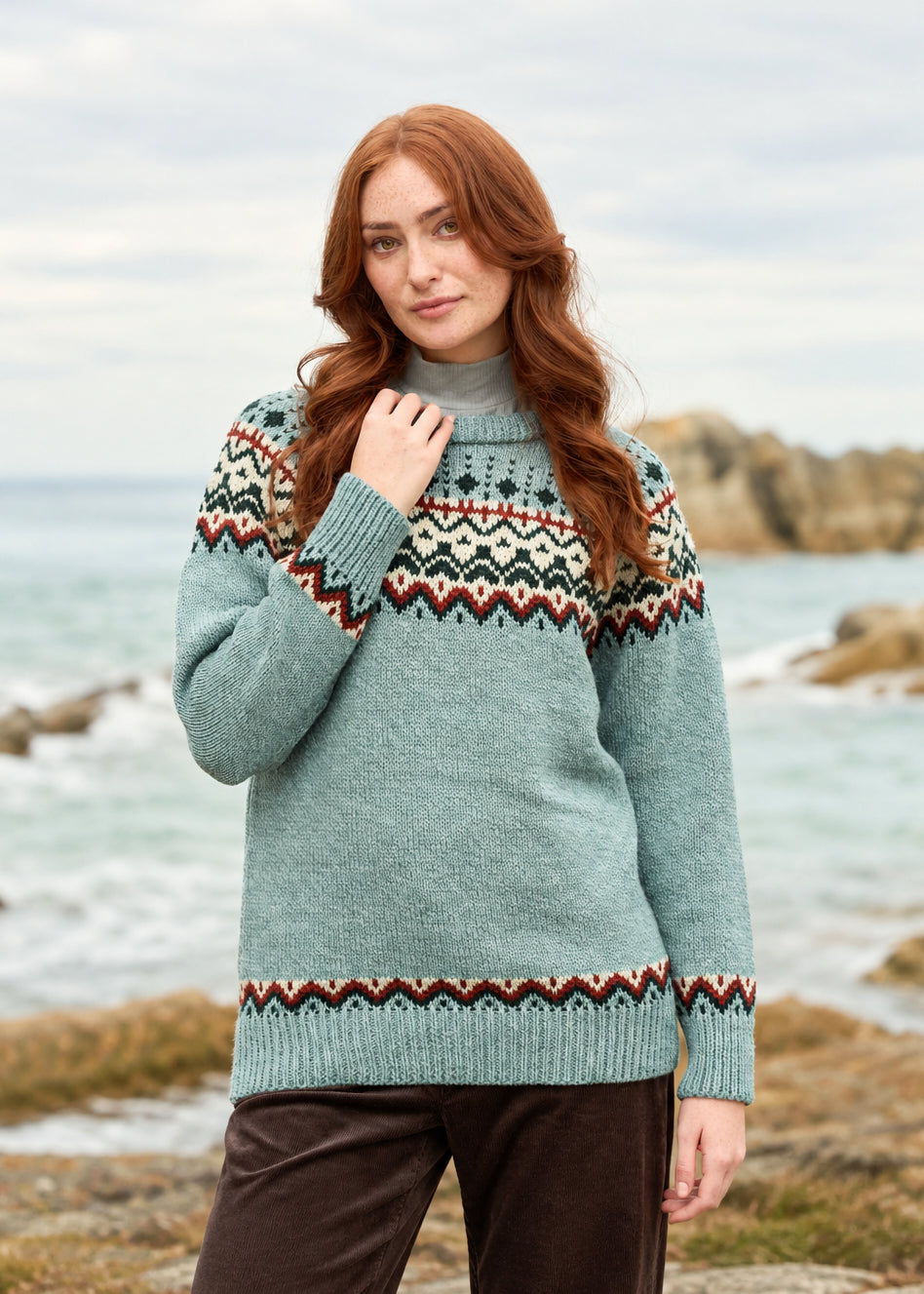 Ladies Merino Wool Icelandic Aran Sweater | Mermaid