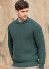 Men's Irish Fisherman Rib Sweater – Moss Green | 100% Pure Wool