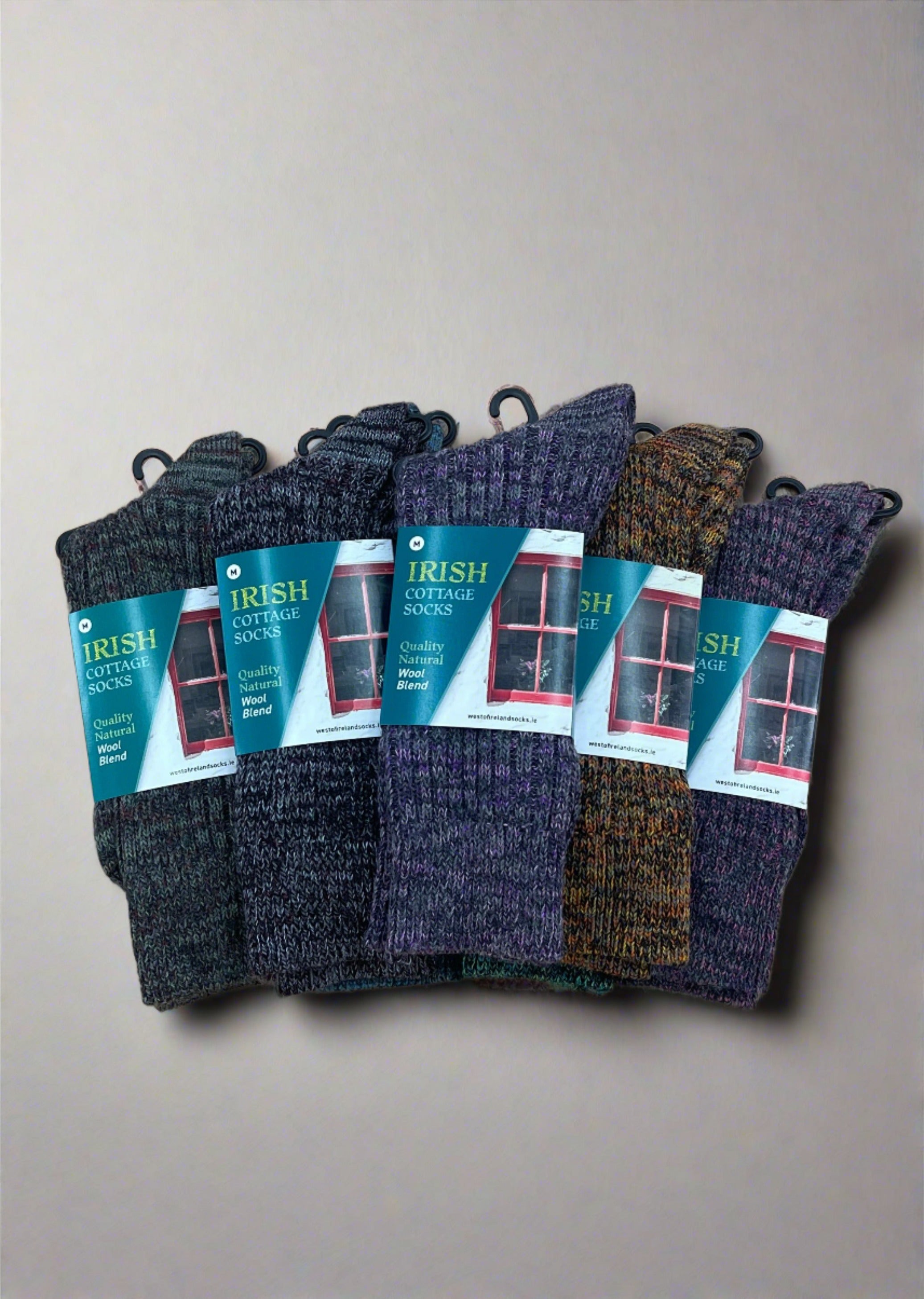 Irish Wool Cottage Socks | Pack of 7