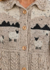 Ladies Aran Sheep Cardigan | 100% Wool | Skiddaw