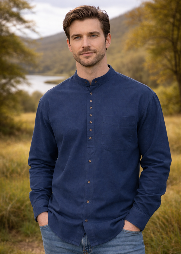 Civilian Men's Grandfather Shirt | Navy
