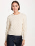 Crop Cable Knit Aran Sweater | Natural