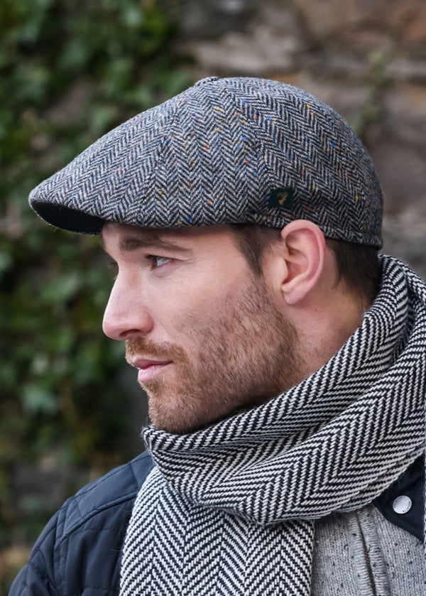 Killarney Pub Cap | Grey Herringbone