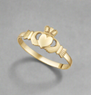 10K Gold Mini Claddagh Ring