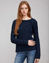 IrelandsEye Lambay Aran Sweater | Navy