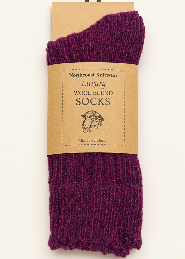 Luxury Irish Wool Blend Socks | Purple