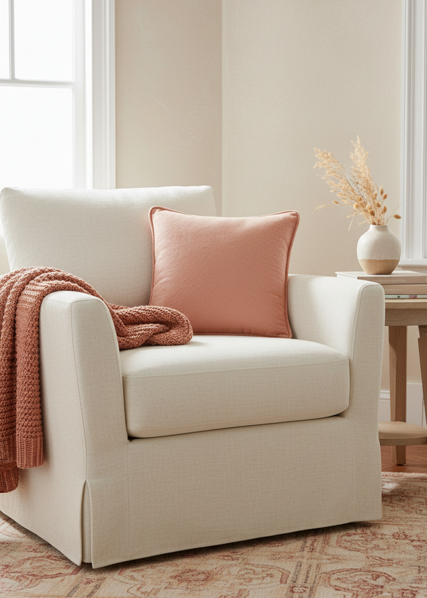 Ballyartella Cushion Orange Papaya Brick Herringbone