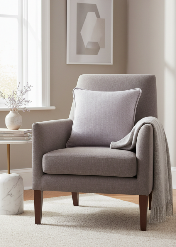 Ballyartella Cushion Crocus Purple Amethyst Herringbone