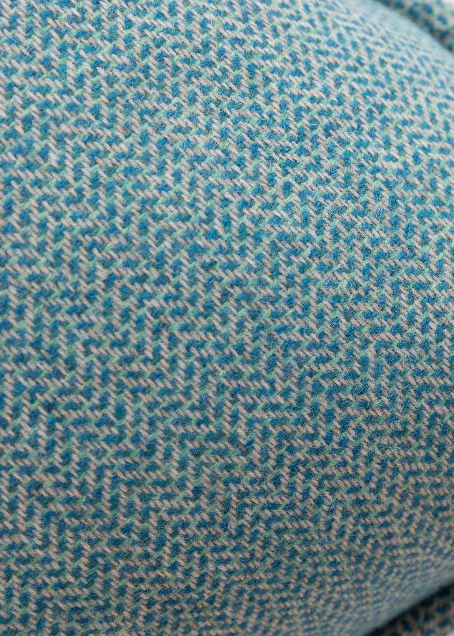 Ballyartella Cushion Kingfisher Turquoise Mint Herringbone