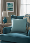 Ballyartella Cushion Kingfisher Turquoise Mint Herringbone