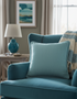 Ballyartella Cushion Kingfisher Turquoise Mint Herringbone