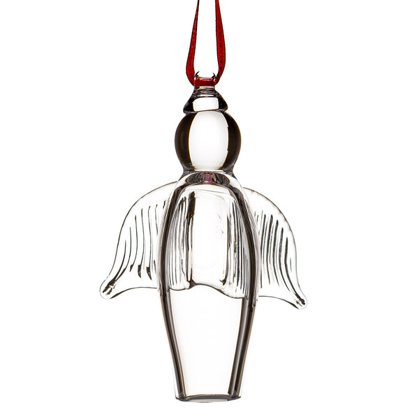 Irish Glass Clear Angel Ornament