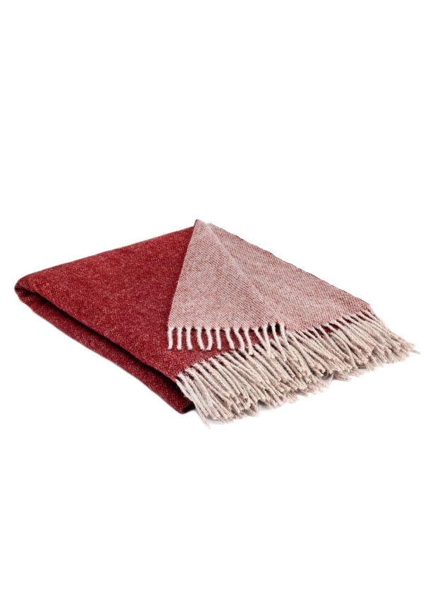 McNutt Merino Wool Throw | Wine Reversible
