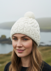 Cable Aran Hat with Pom Pom | Cream
