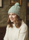 Cable Aran Hat with Pom Pom | Mint