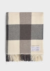 Foxford Cashmere Lambswool Caelan Throw | Taupe Grey Block