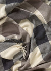 Foxford Cashmere Lambswool Caelan Throw | Taupe Grey Block