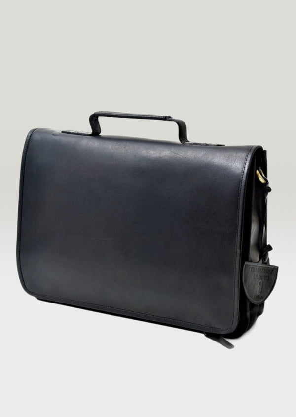 Luxury Irish Leather Satchel Bag - Black