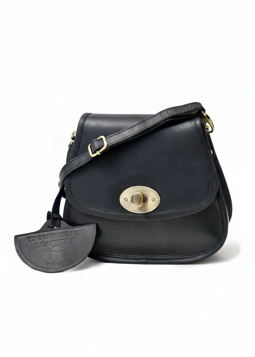 Tinnakeenly Leather Cross Body Bag - Black