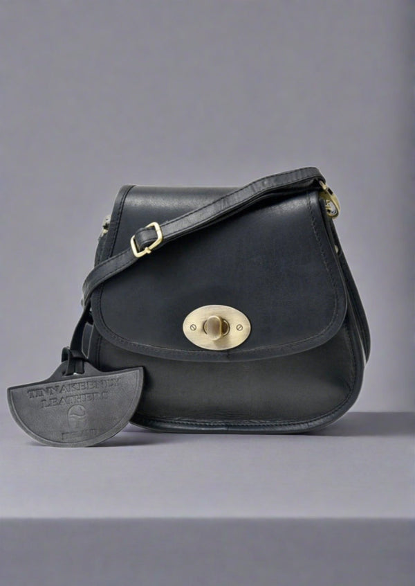 Luxury Irish Leather Cross Body Bag - Black