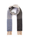 Cashmere Merino Scarf | Grey Blue Plaid