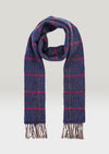 Hanly Cashmere Merino Denim With Beige Red Scarf