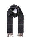 Cashmere Merino Scarf | Beige Green Windowpane
