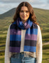 Cashmere Merino Scarf | Purple Blue Block