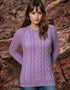 Aran Crew Neck Cashmere Sweater | Lavender