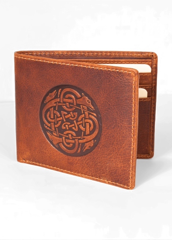 Celtic Cuchulainn Leather Wallet | Tan