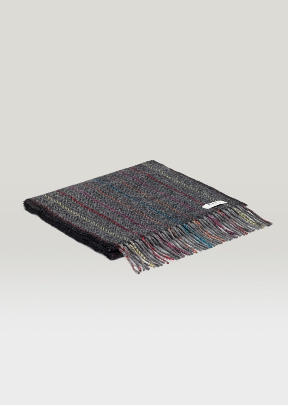 McNutt Charcoal Rainbow Lambswool Scarf