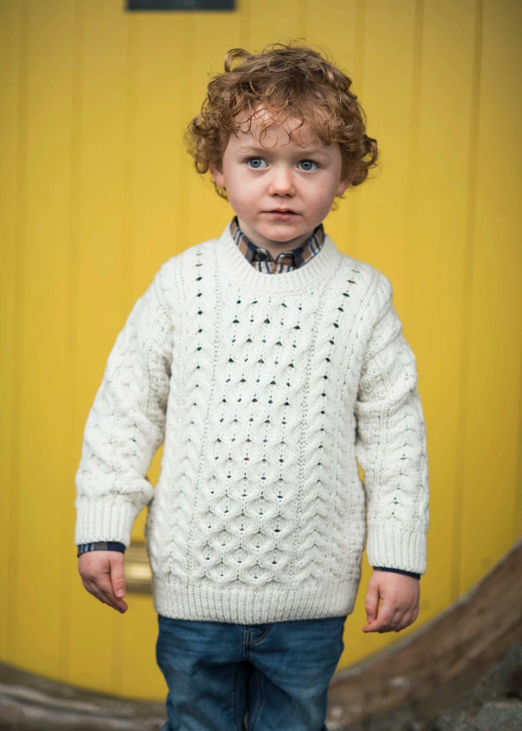 Childrens Aran Sweater | Natural