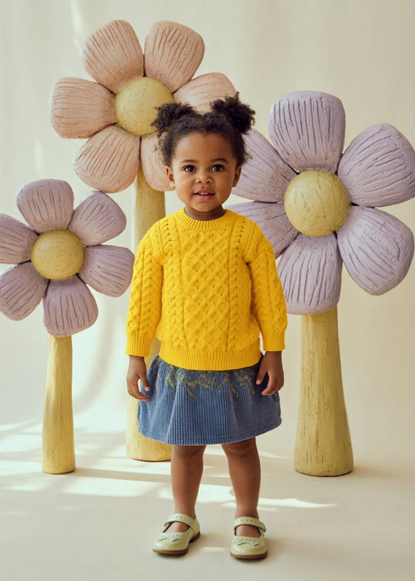 Childrens Aran Sweater | Sunflower