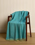Foxford Lambswool Throw | Aqua & Citrus