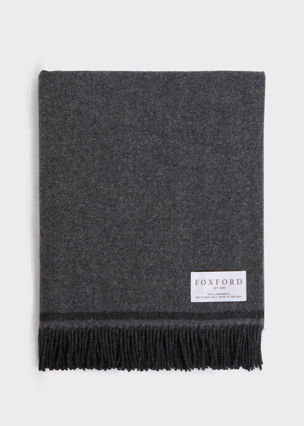Foxford Cillian Lambswool Throw | Graphite