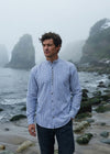Civilian Grandfather Shirt | Blue Stripe
