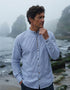 Civilian Grandfather Shirt | Blue Stripe