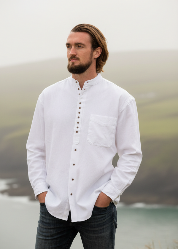 Civilian Men's Grandfather Shirt | White