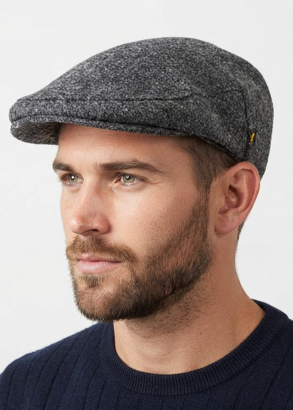 Clerical Grey Flat Cap | 100% Pure New Wool | Irish Made