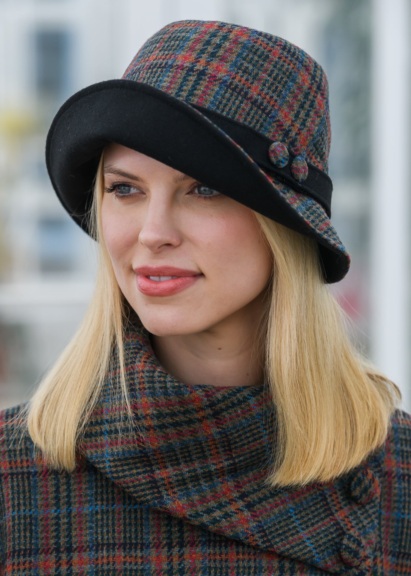 Mucros Clodagh Hat | Heritage Green & Rust Tweed