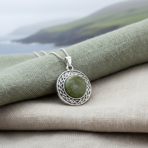 Connemara Marble Shield Pendant - Authentic Irish Heritage Jewelry