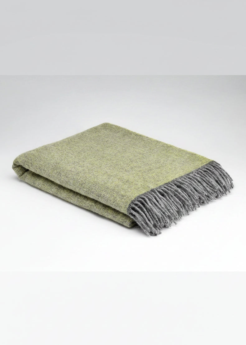 McNutt of Donegal Cosy Lemon Pure Wool Throw | Irish Donegal Blanket