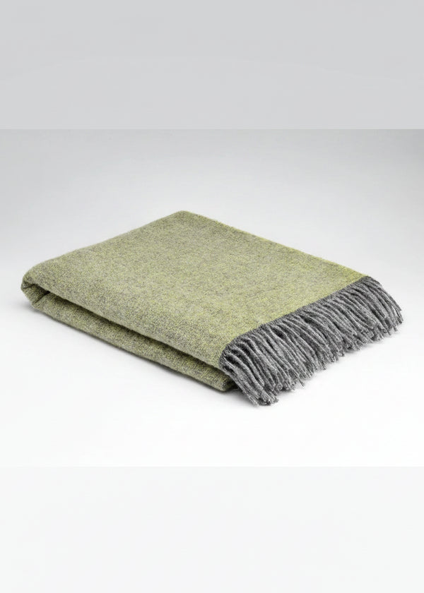 McNutt of Donegal Cosy Lemon Pure Wool Throw | Irish Donegal Blanket