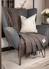Mcnutt Cashmere & Merino Throw | Nutmeg Windowpane
