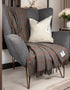 Mcnutt Cashmere & Merino Throw | Nutmeg Windowpane
