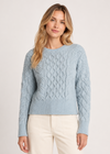 Crop Cable Knit Aran Sweater | Mist Grey