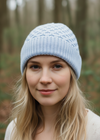 Aran Merino Wool Hat - Sky Marl