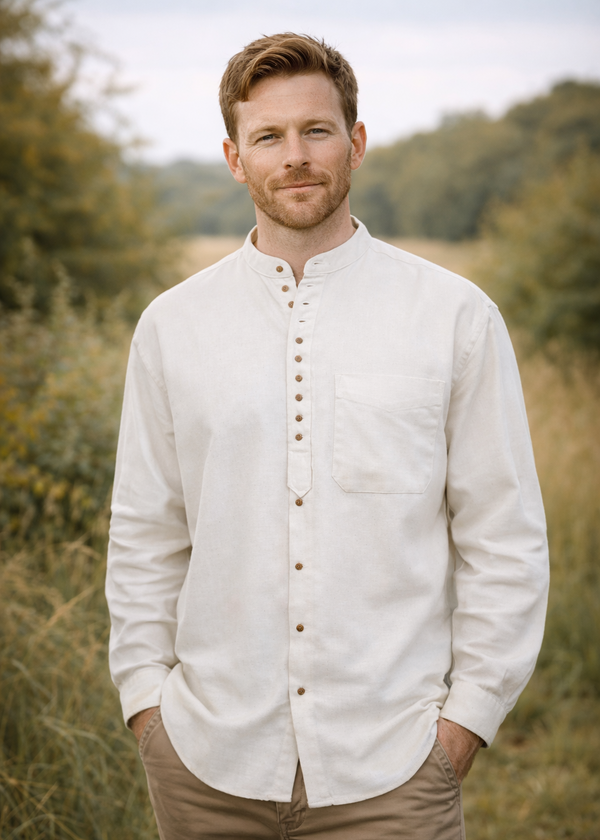 Civilian Men's Grandfather Shirt | Stone