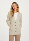 Delphi Aran Boyfriend Cardigan | Oatmeal